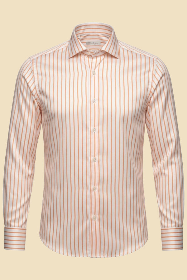Orange Striped Twill Shirt