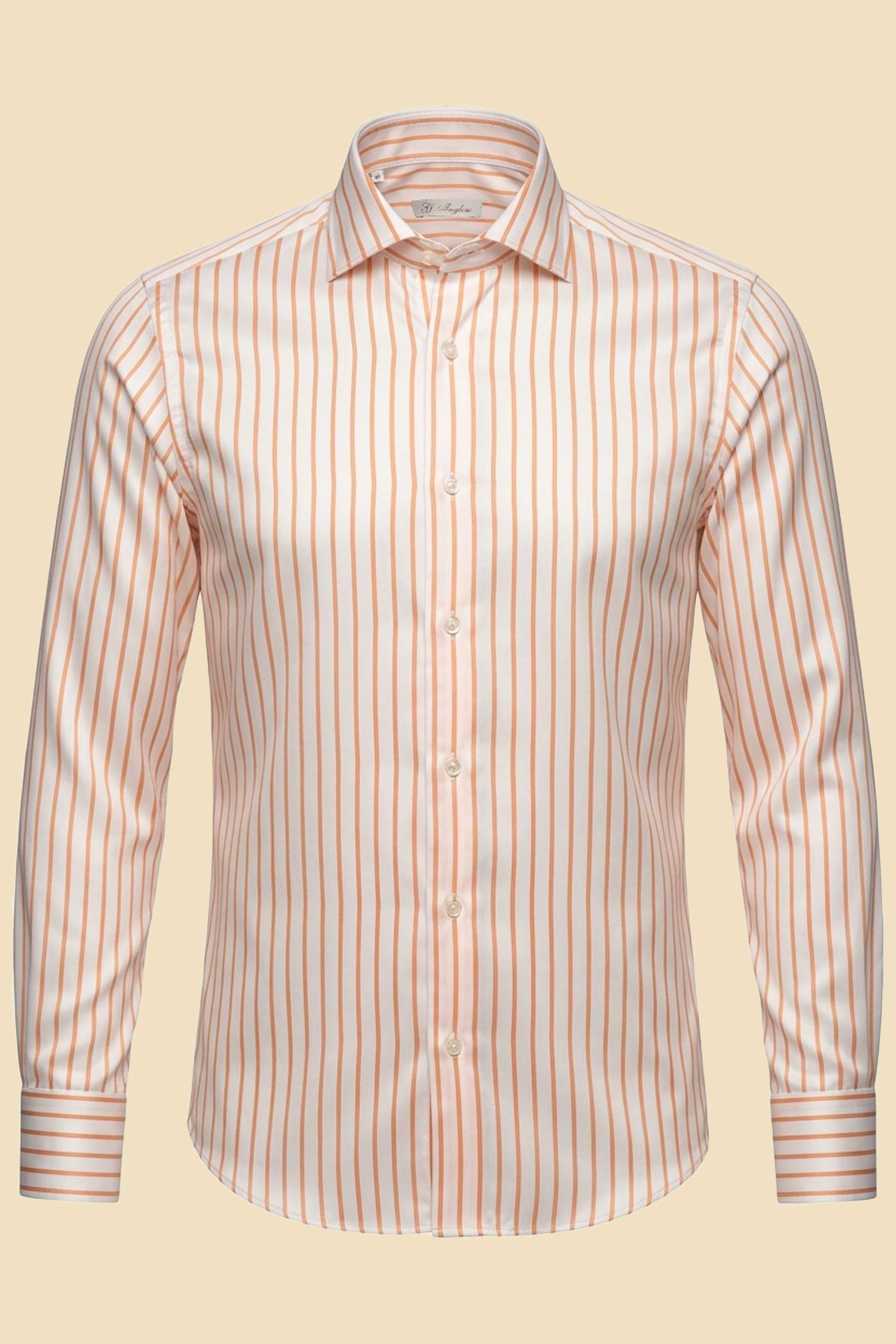 Orange Striped Twill Shirt