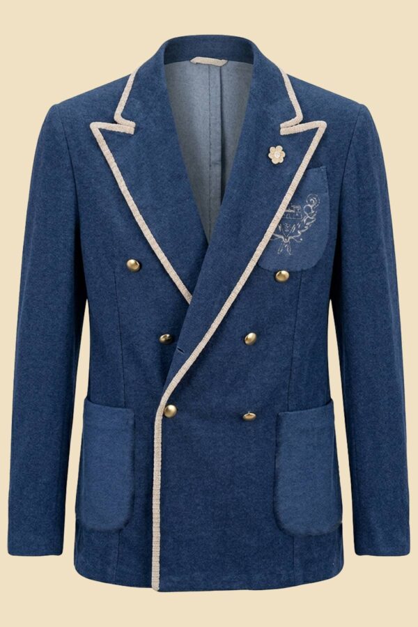 G. Inglese Sponge Double-Breasted Jacket handmade in Italy