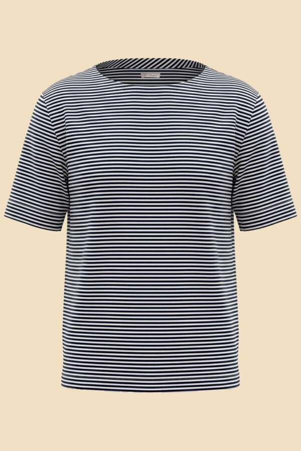 G. Inglese Short-sleeve Boat-Neck T-Shirt handmade in Italy with open boat neckline