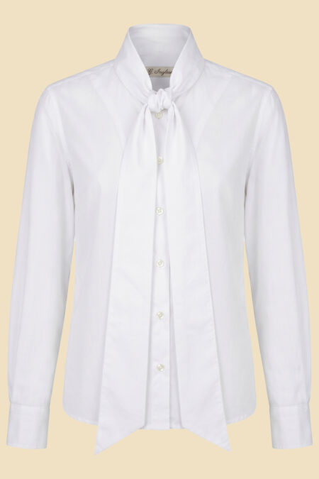 G. Inglese Xiu Tencel Shirt handmade in Italy with soft scarf neckline