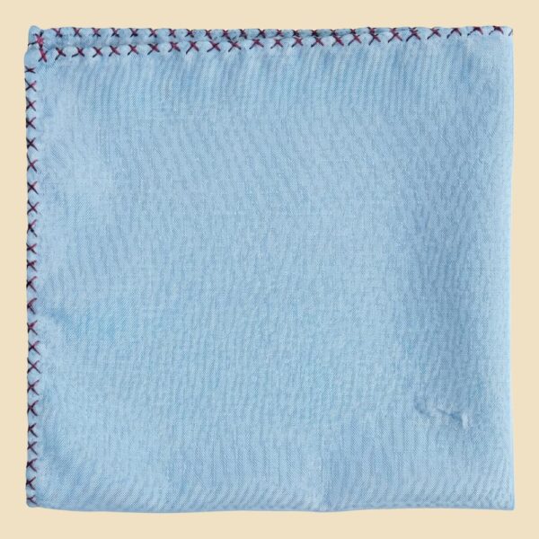 G. Inglese Red Cross Stitch Pocket Square handmade in Italy in cotton