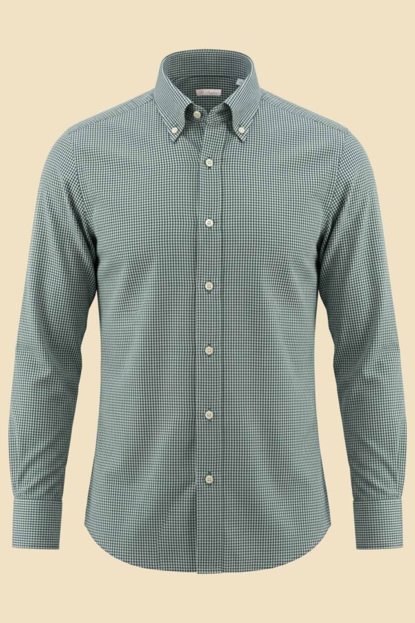 Green Poplin Checked Shirt