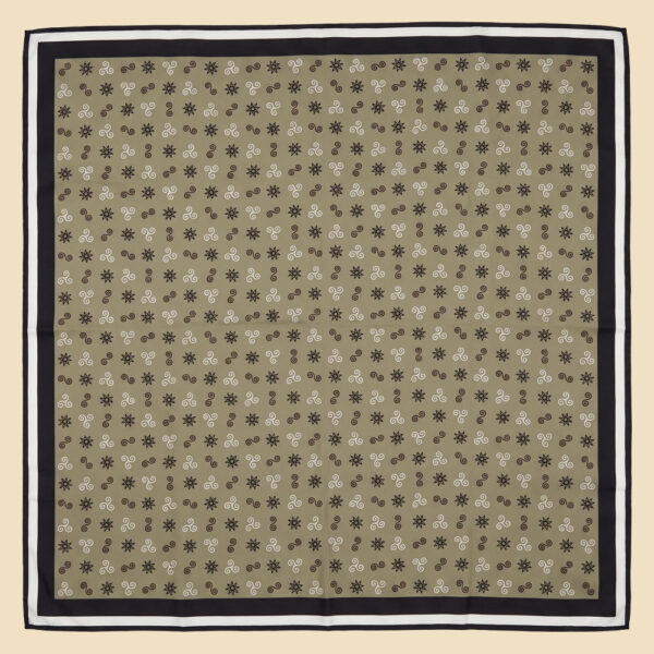 Pure Silk Beige Foulard with Trulli Motif