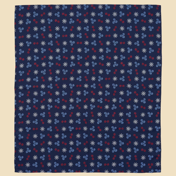 Pure SIlk Blue Foulard with Trulli Motif