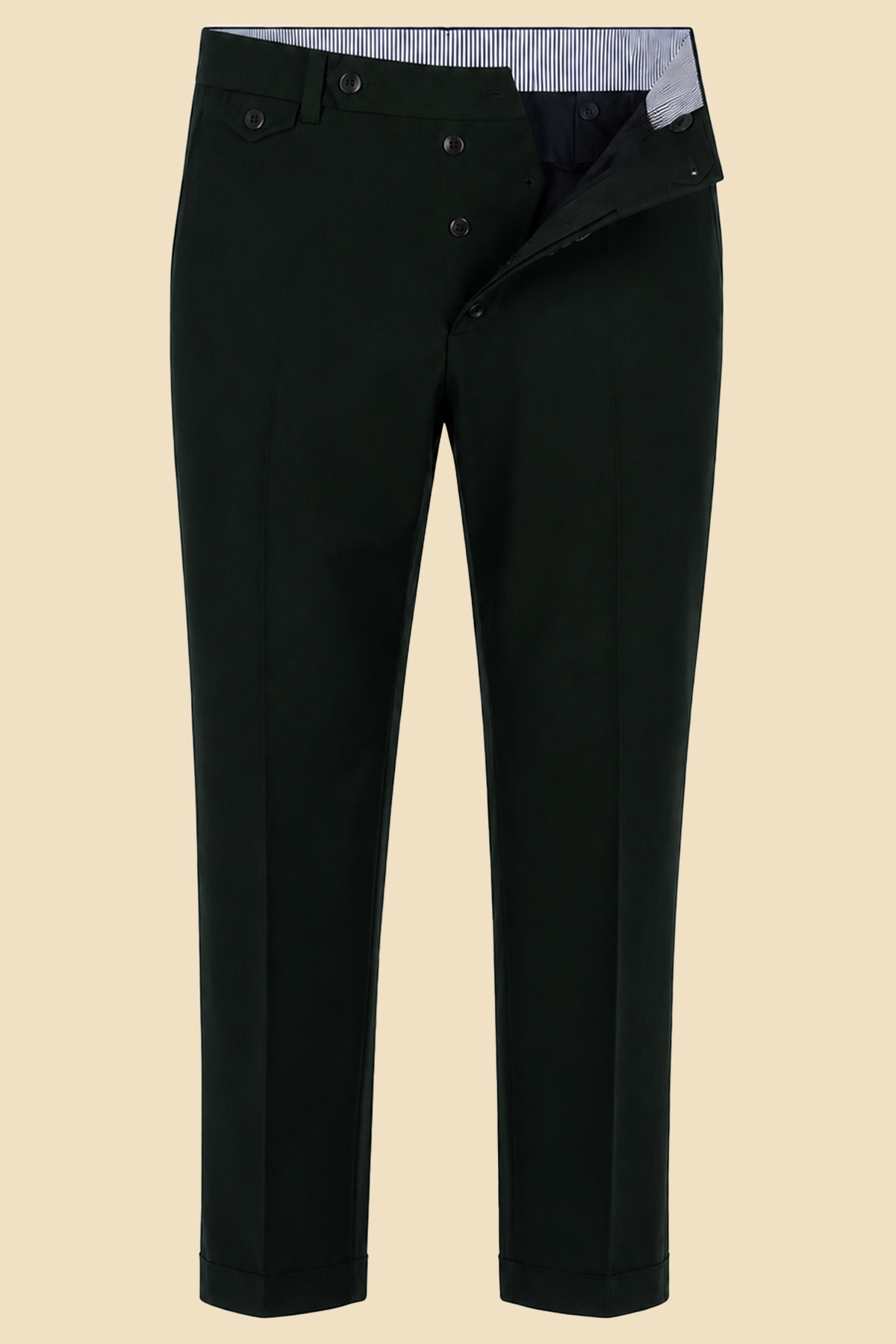 Dark Green Storm System Tailored Trousers