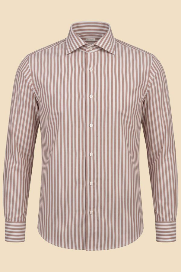 Beige Striped Voile Shirt
