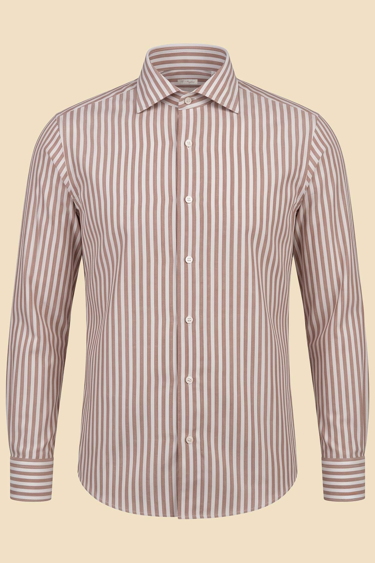 Beige Striped Voile Shirt