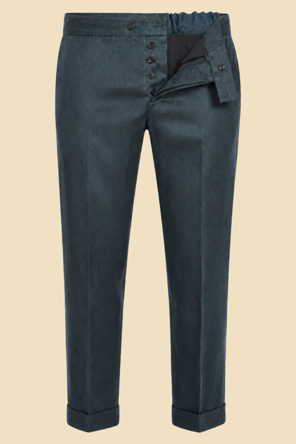 Petrol Silk Tailored Trousers