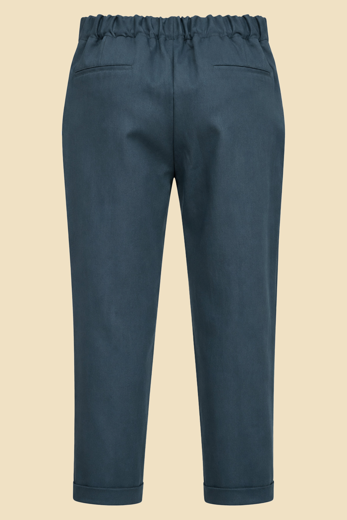 Petrol Silk Tailored Trousers - Image 2