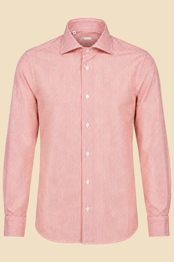Pink Fine Striped Chambray Shirt