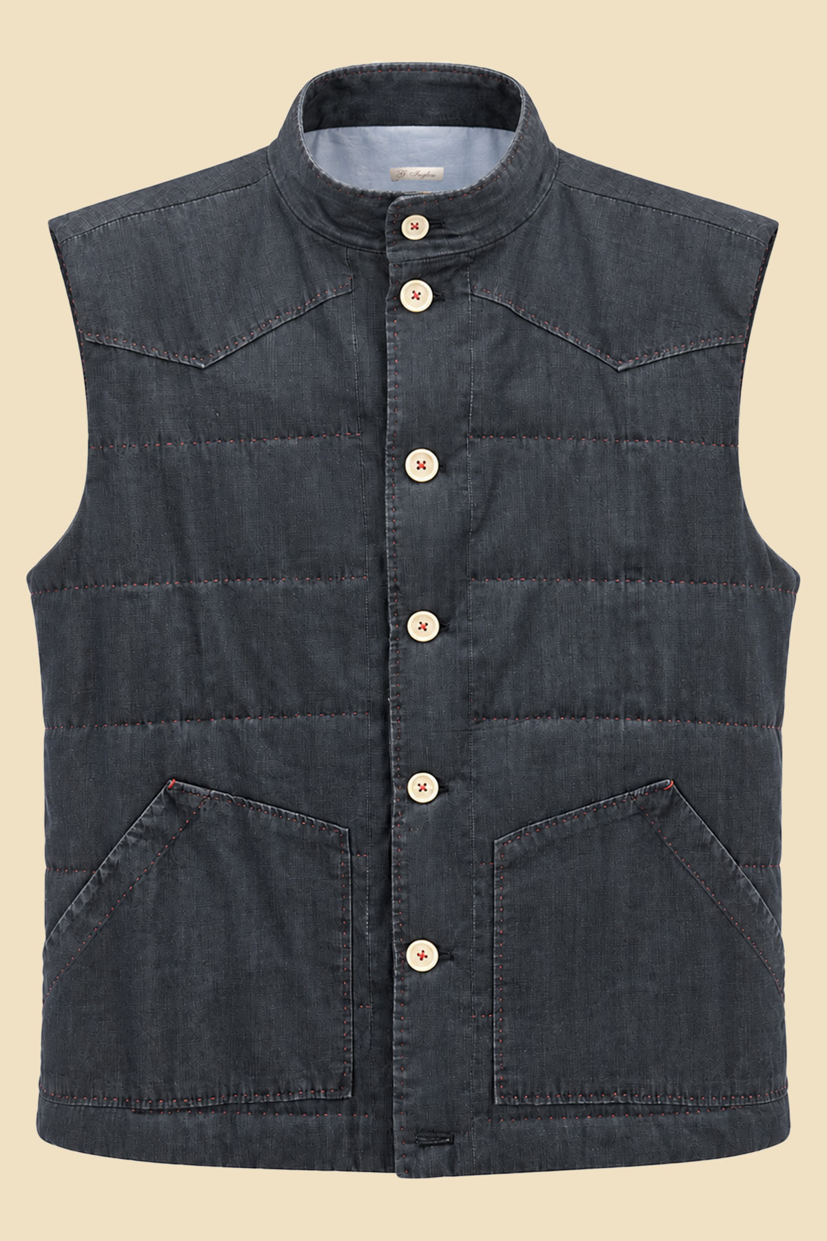 Dark Denim Western Padded Gilet