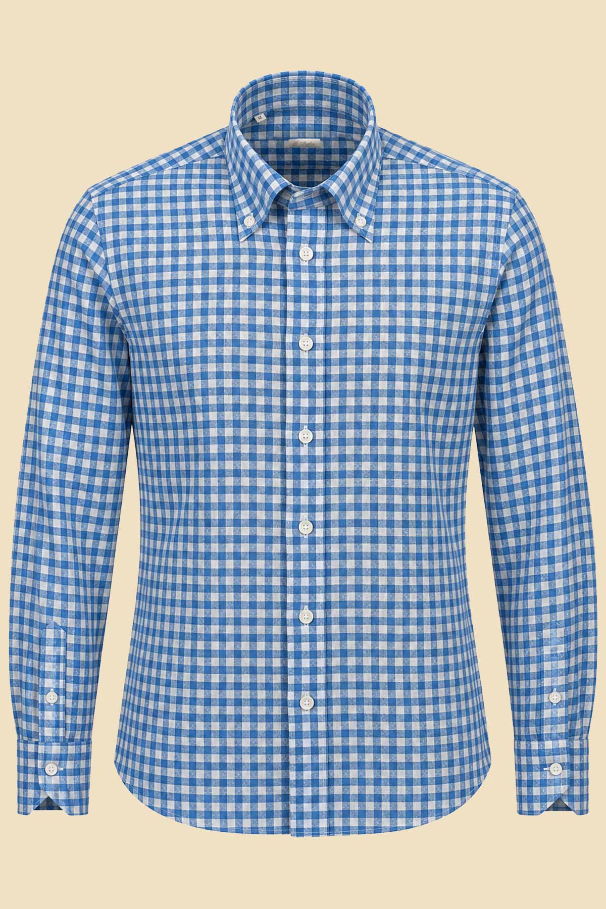 Azure Checked Poplin Shirt