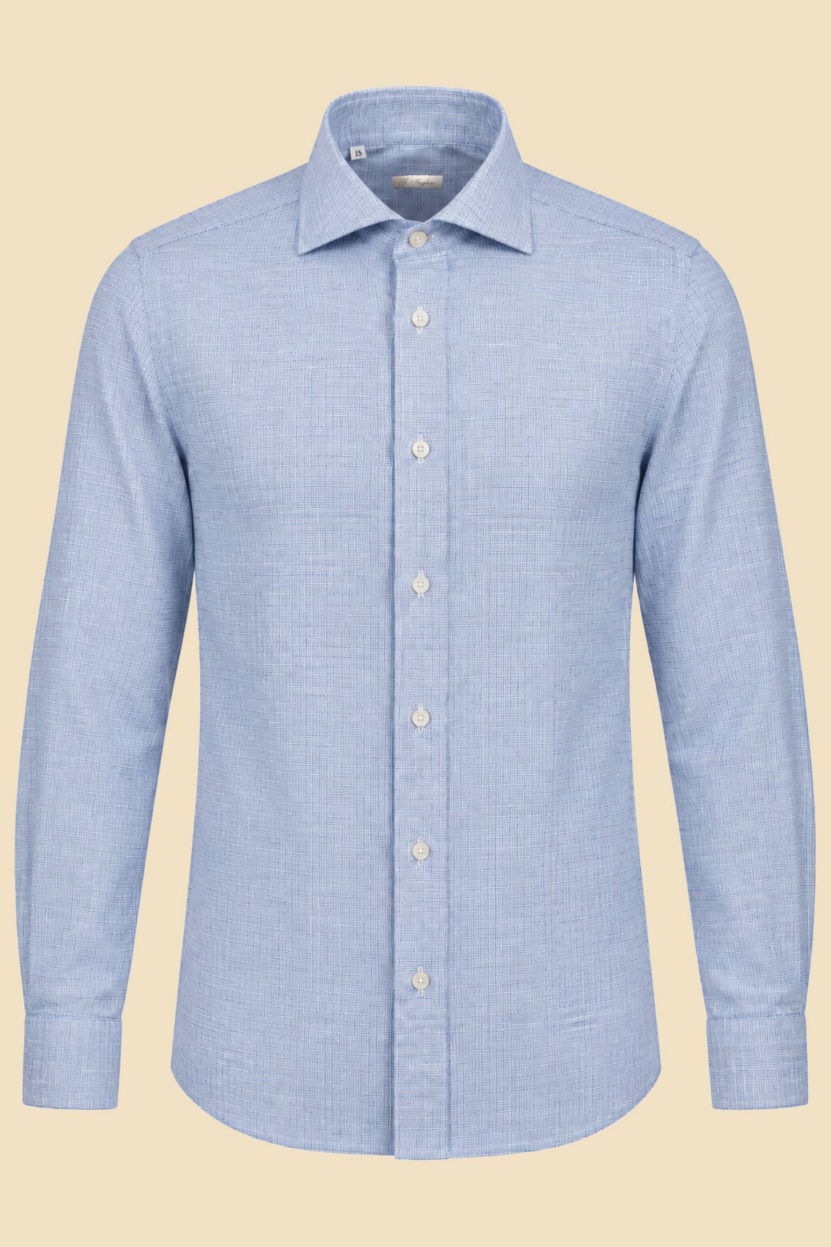 Blue Check Brushed Cotton Shirt