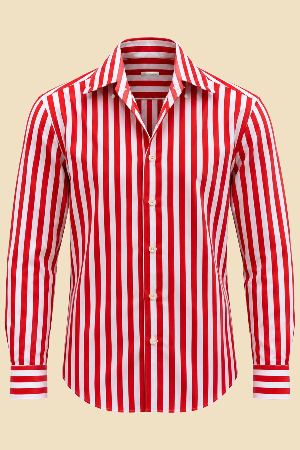 Red Striped Cotton Poplin Anacapri Shirt