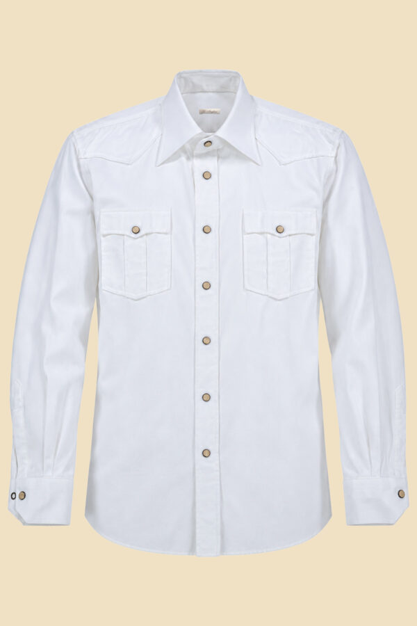 White Cotton Western Shirt