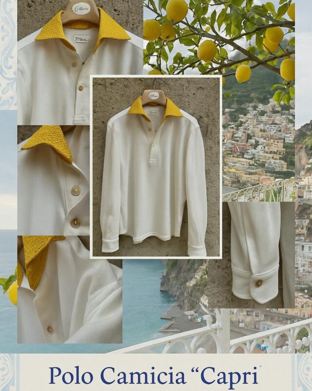 Amid #colors, #fragrances, landscapes, and #beauty, we explore the essence of #style — the evolution of a model that stands apart in its elegance, a timeless #emblem of #MadeinItaly #excellence. #poloshirt #ladolcevita #marcellomastroianni